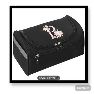 ‼️‼️Clearance-New Black Cosmetic Bag with Floral Letters